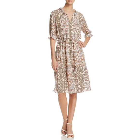 Tory Burch Serena Printed Silk Dress - Picture 1 of 6